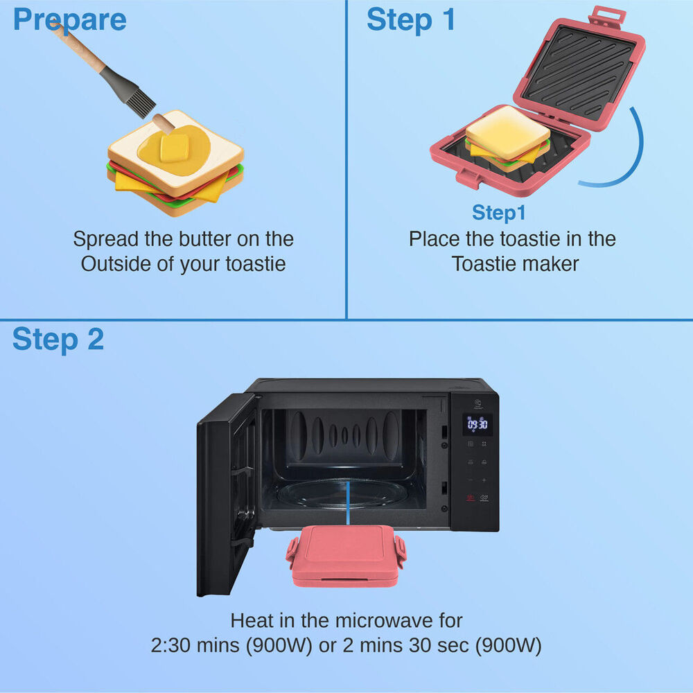 Laser Microwave Toastie Maker Flamingo Dishwasher Safe Non-Stick Pink — image 7
