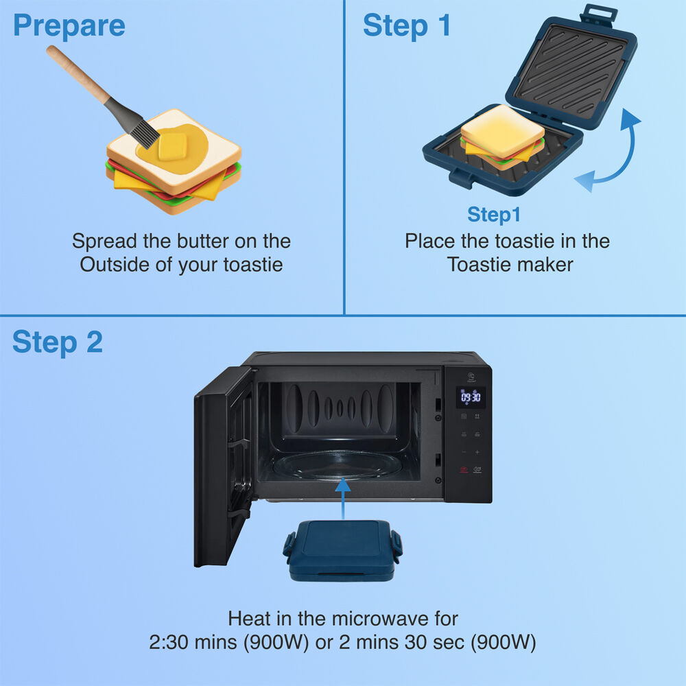Laser Blue Non-Stick Dishwasher Safe Heatwave Technology Microwave Toastie Maker — image 9