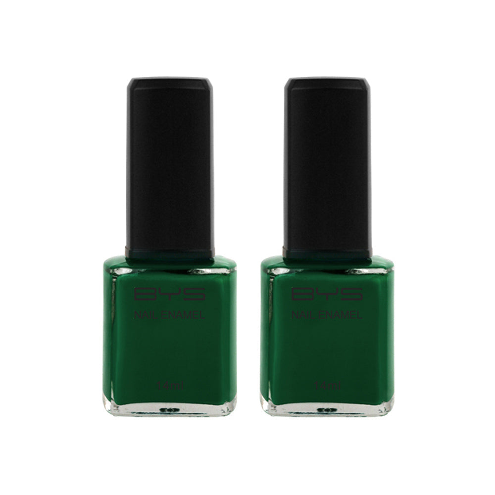 BYS Run Forrest Nail Polish Enamel Lacquer Gloss Lasting Quick Dry 14ml Green (2 Pack)