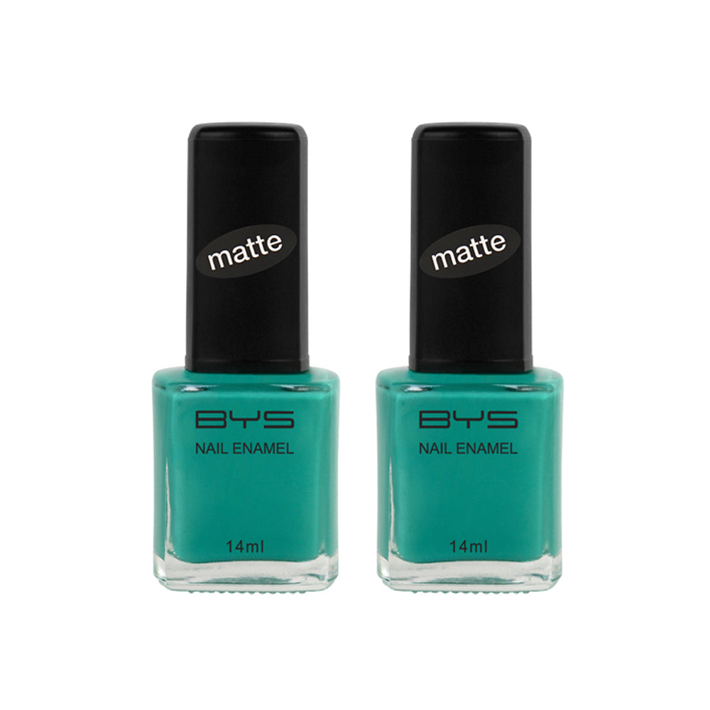 BYS Matte Mint Green Nail Polish Enamel Lacquer Long Wearing Quick Dry 14ml (2 Pack)