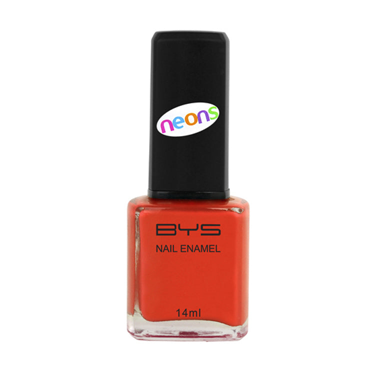 BYS Neons Neon Fire Nail Polish Enamel Lacquer Long Wearing Quick Dry 14ml Oange — image 2