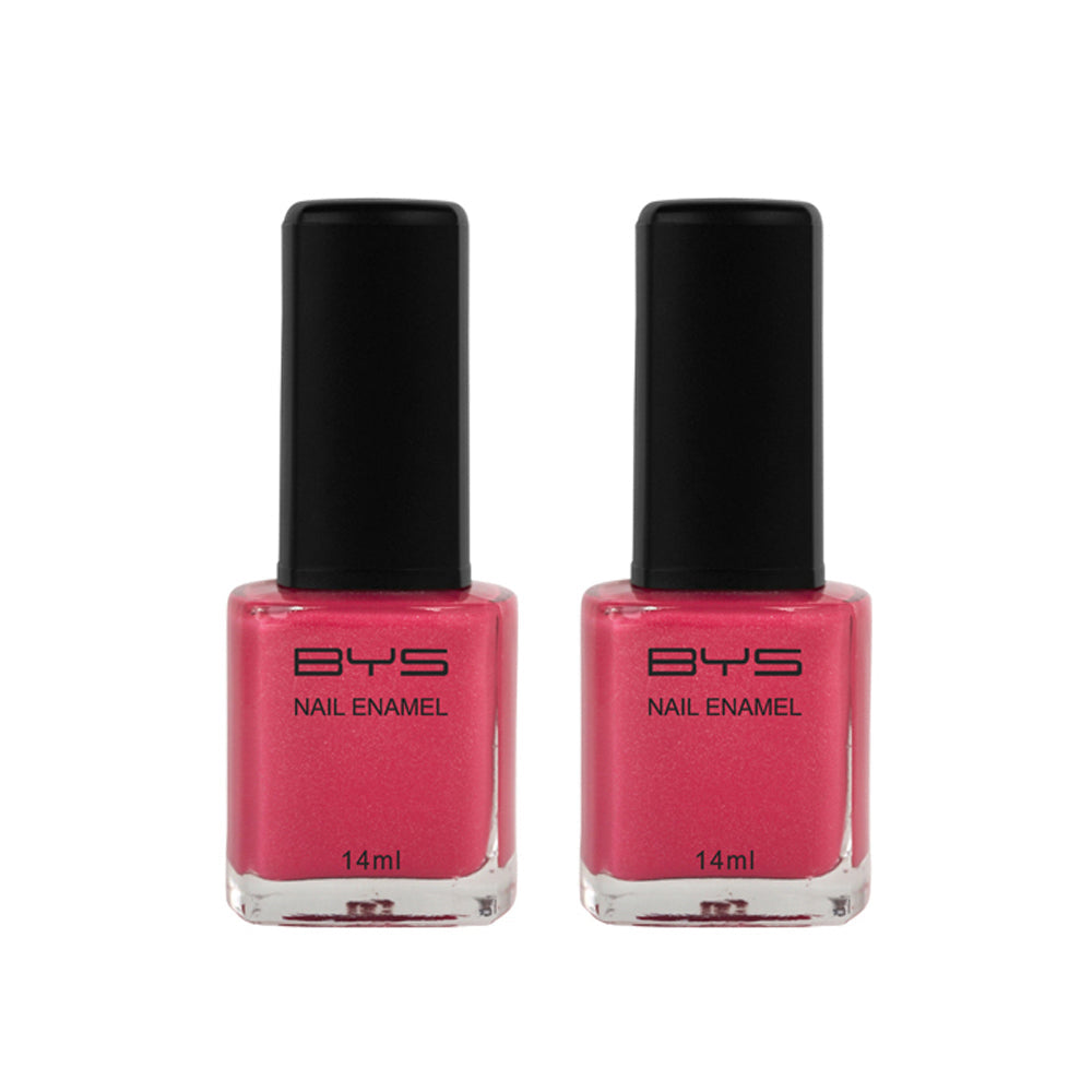 BYS Temperamental Nail Polish Enamel Lacquer Gloss Quick Drying 14ml Pink (2 Pack)