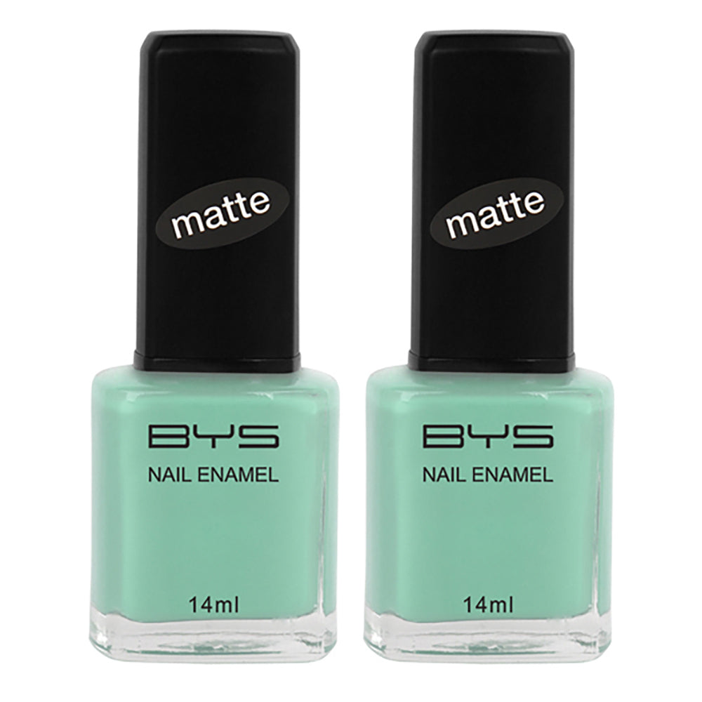 BYS 14ml Nail Polish Matte Pastel Mint Candy Green (2 Pack)