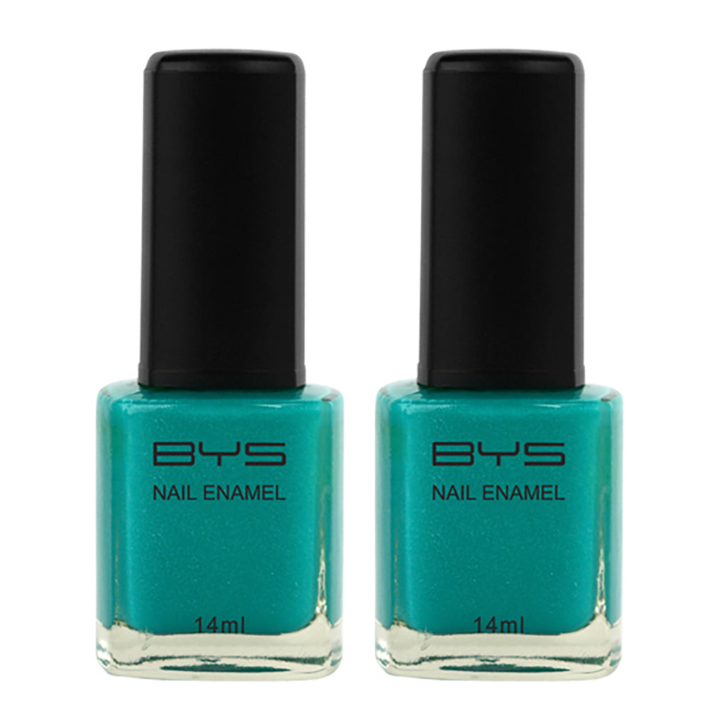BYS Hocus Pocus Nail Polish Enamel Lacquer Gloss Lasting Quick Dry 14ml Cyan (2 Pack)