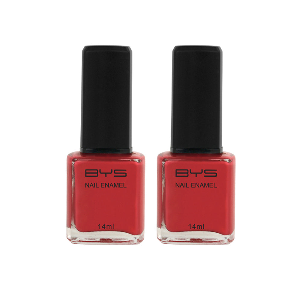 BYS Kiss Me Coral Nail Polish Enamel Lacquer Gloss Lasting Quick Dry 14ml Red (2 Pack)