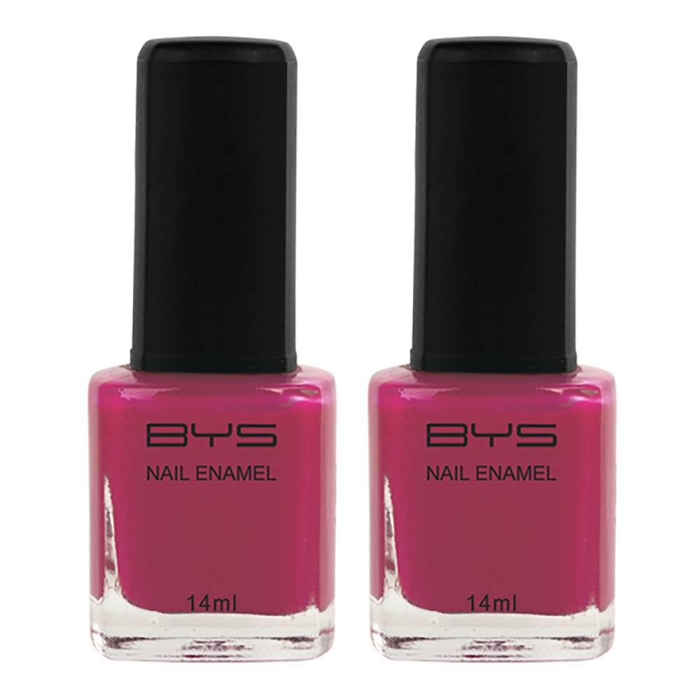 BYS Pink With a Punch Nail Polish Enamel Lacquer Gloss Lasting Quick Dry 14ml (2 Pack)