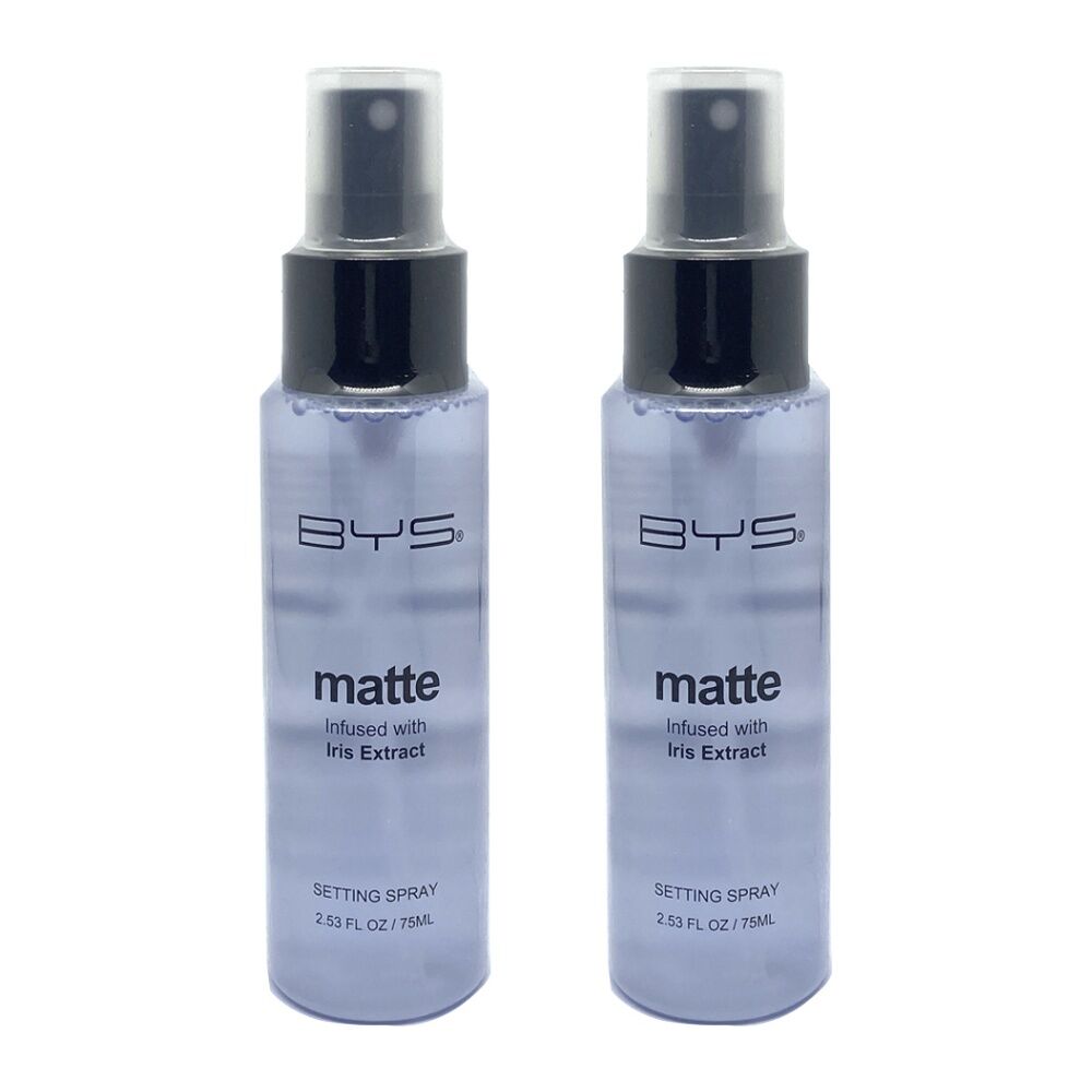 BYS Matte Face Makeup 75ml Setting Spray Lightweight Mist w/ Iris Extract (2 Pack)