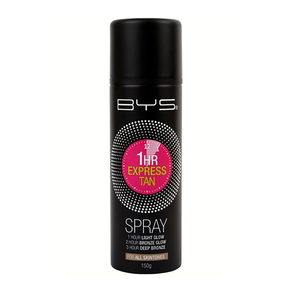 BYS 1 Hour Express Tan/Tanning Spray All Skin Tones Light Glow/Deep Bronze 150g