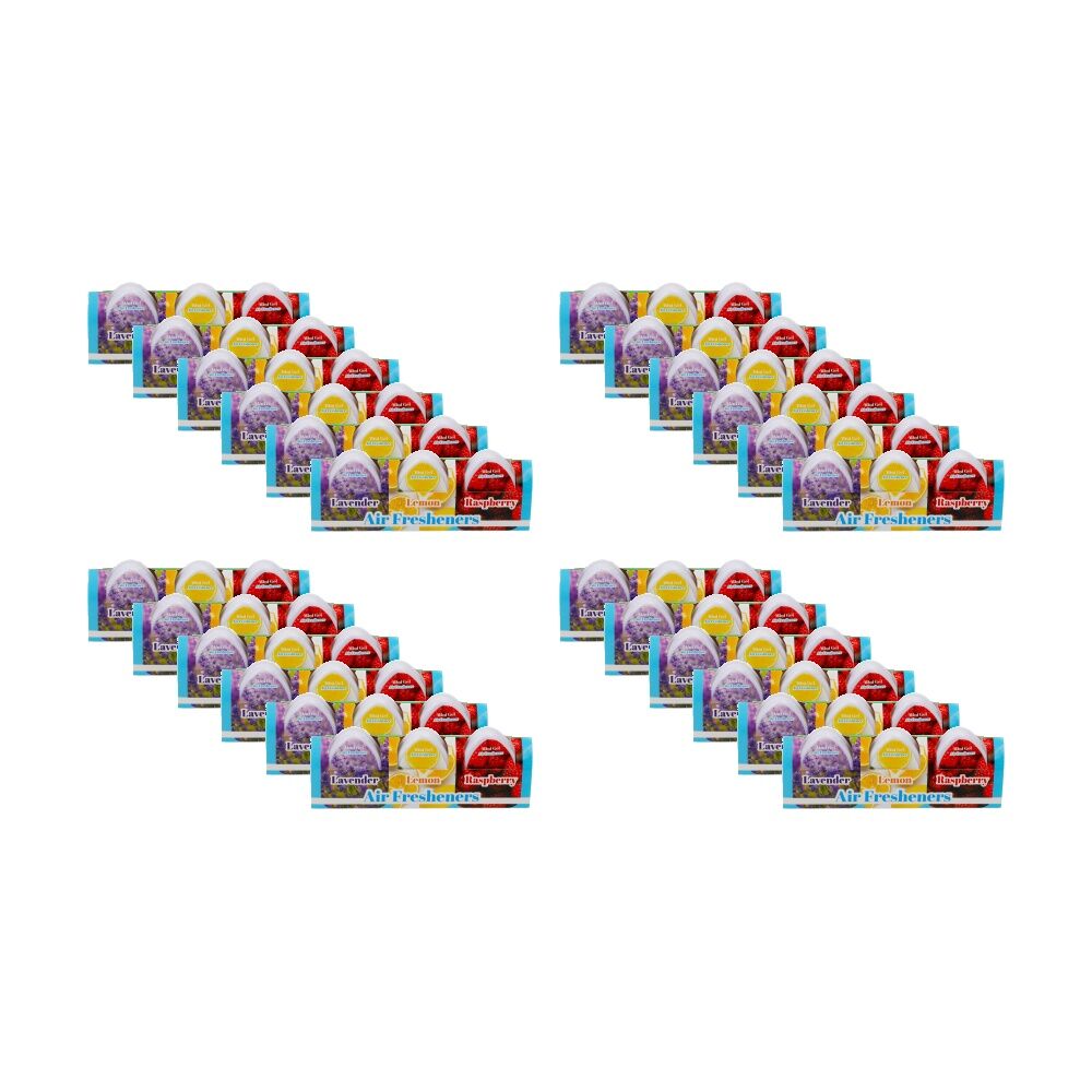 Cleana 24 Pack 3pc Air Freshener Gel Lemon Raspberry 60g