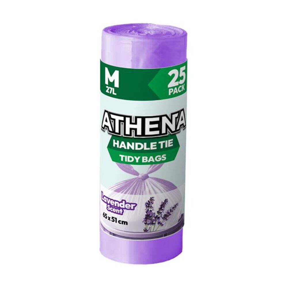 Athena 25PK Athena Scented Garbage Tidy Bags w/ Handle Tie 27L 65x51cm Assorted (24 Pack) — image 4