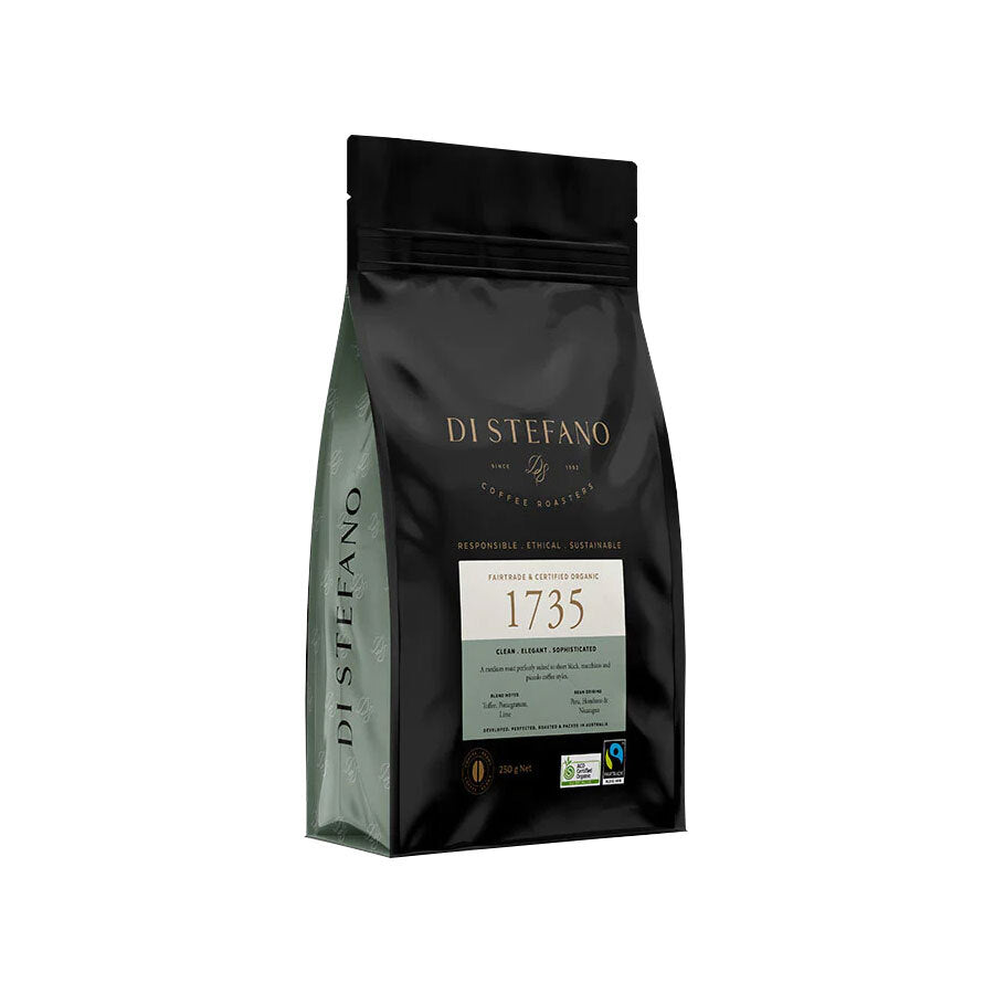 DI Stefano Medium Roast Coffee Beans Specialty Fair Trade 1735 Blend 250g Drink