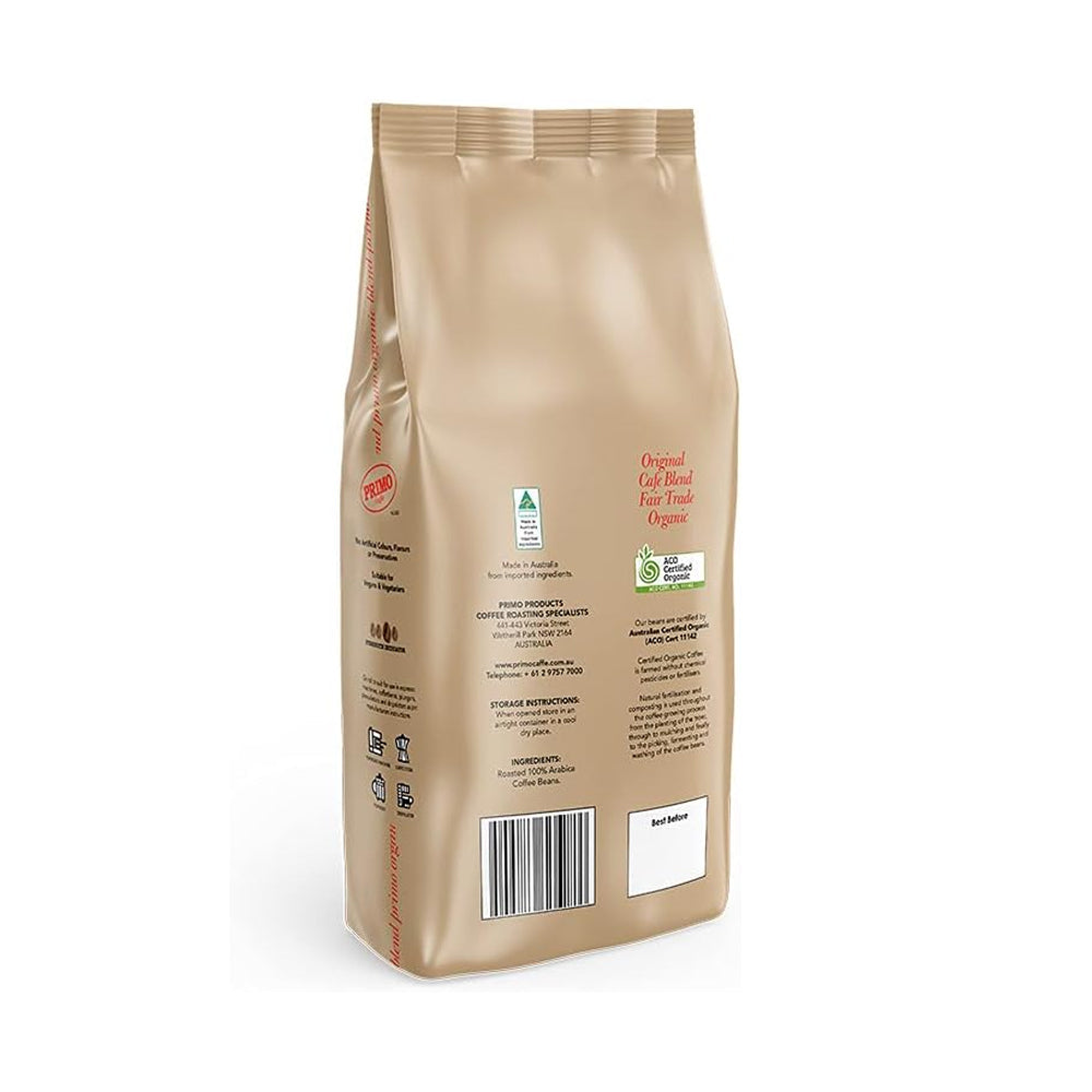 Primo Caffe Primo Fair Trade Organic 1kg Arabica Coffee Beans Medium/Dark Roast Intensity 3 — image 2