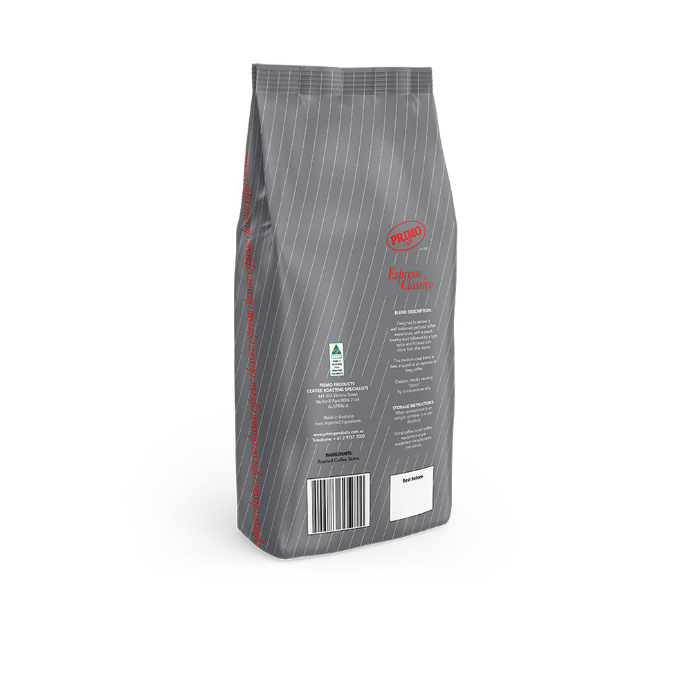 Primo Caffe Espresso Classico 1kg Coffee Beans Medium/Dark Roast Ints 4 Drink (2 Pack) — image 3