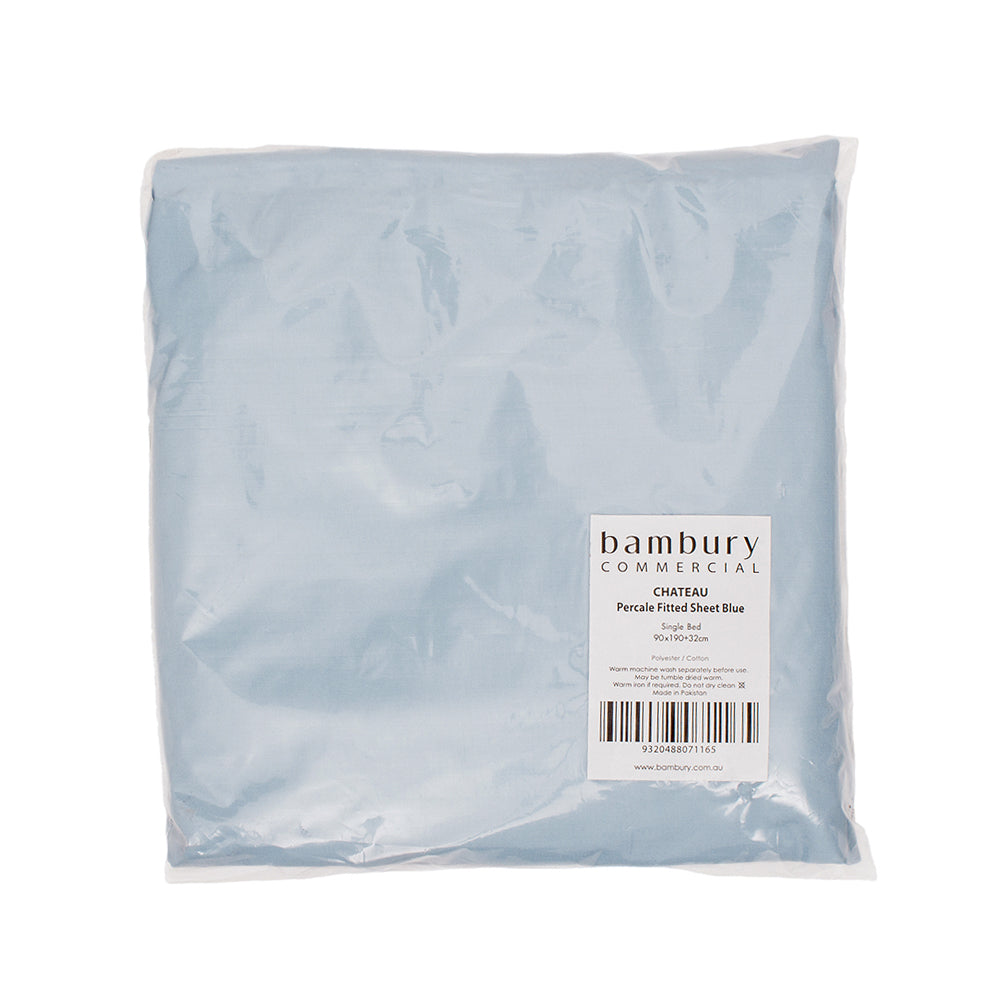 Bambury Size Single Bed Chateau Fitted Sheet Blue Ultra Soft Home Bedding — image 3