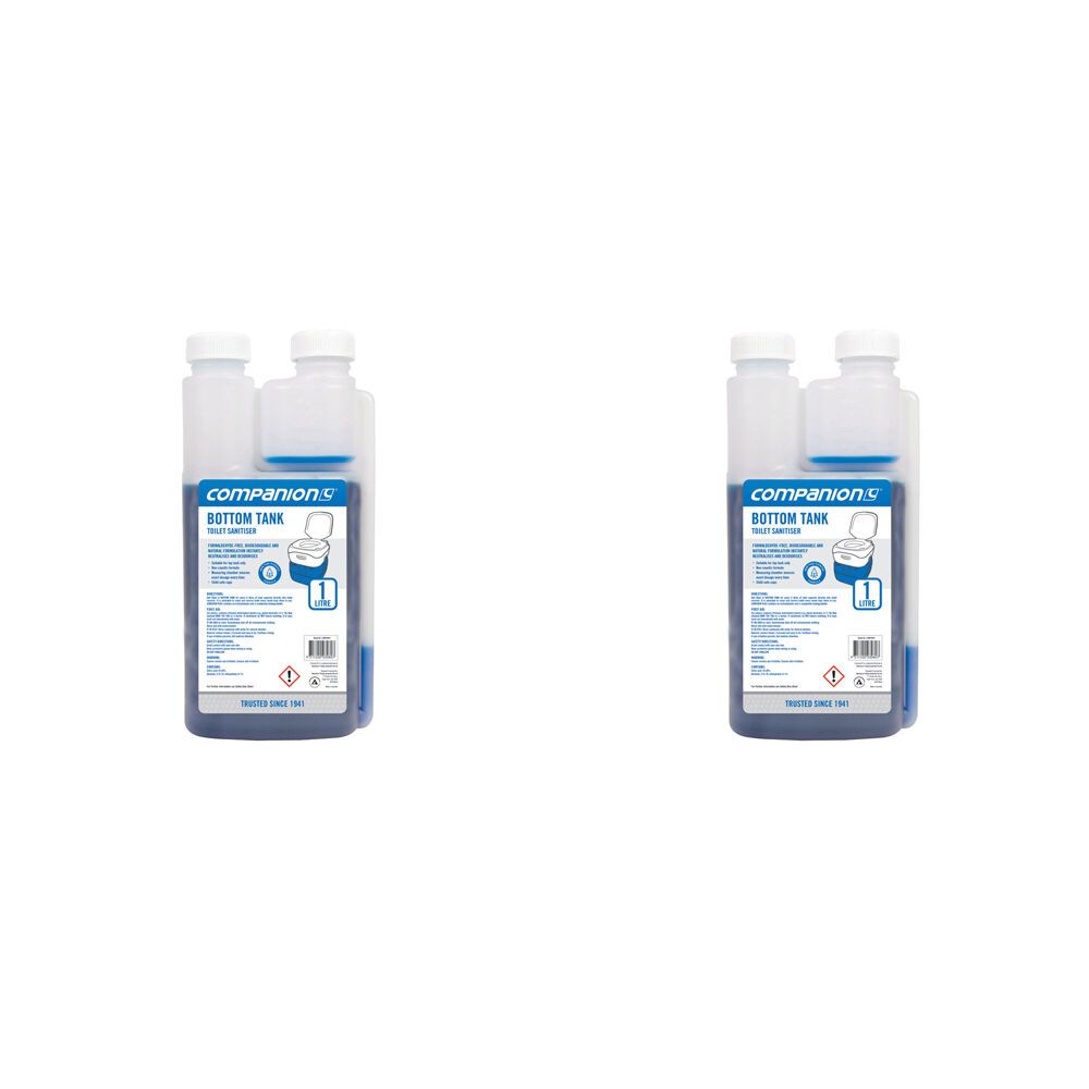 Companion Toilet Chemical Bottom Tank 1L Portable Toilet Cleaner/Sanitiser (2 Pack)