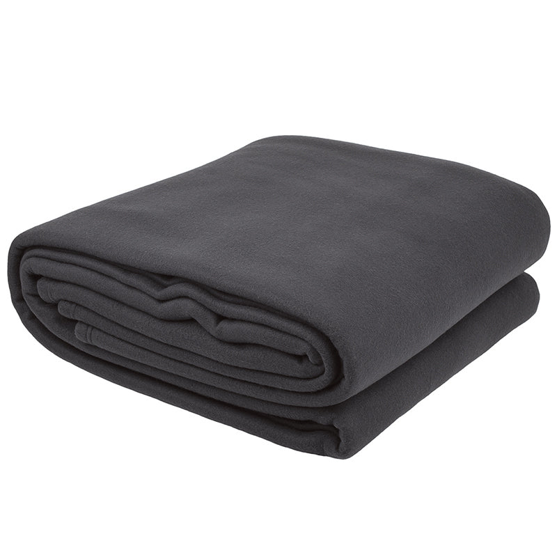 Bambury Single Bed Villa Polar Fleece Blanket Charcoal Woven Home Bedding