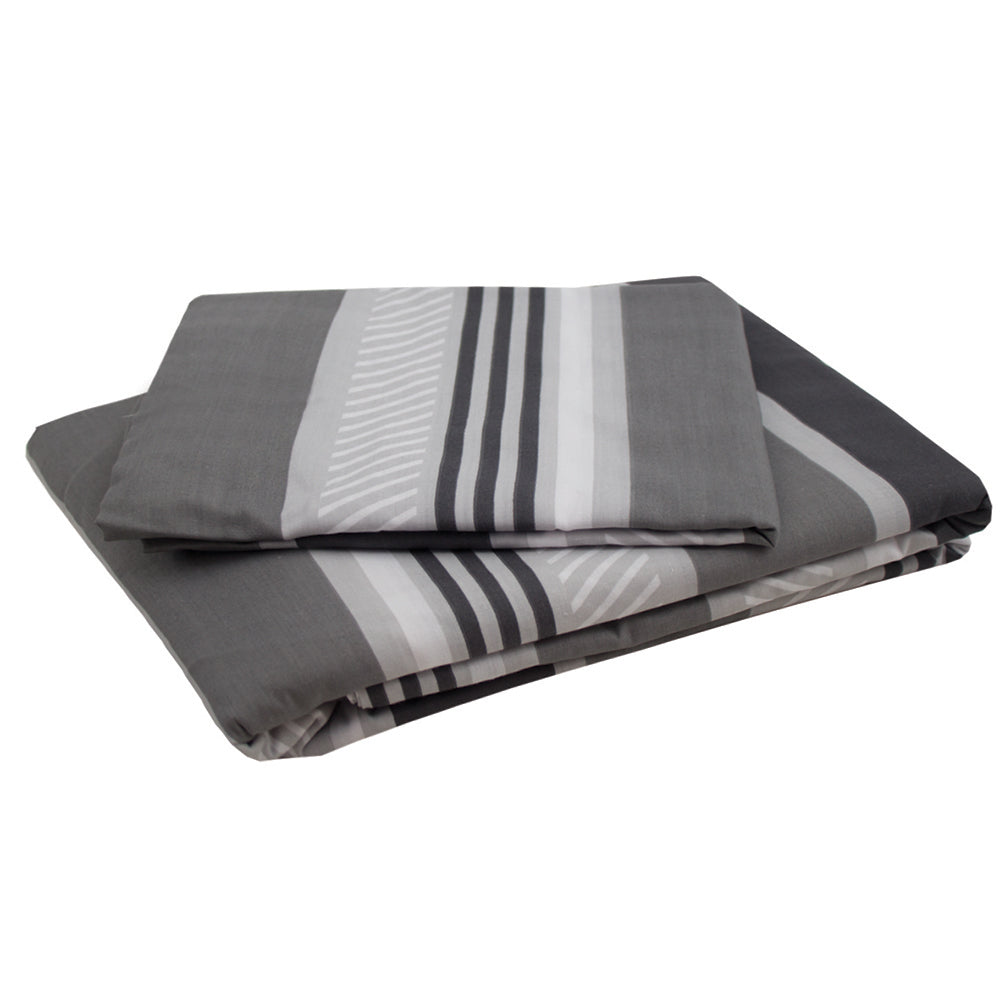 Bambury Queen Bed Indiana Grey Quilt Cover Set Soft Touch Woven Home Bedding — image 3