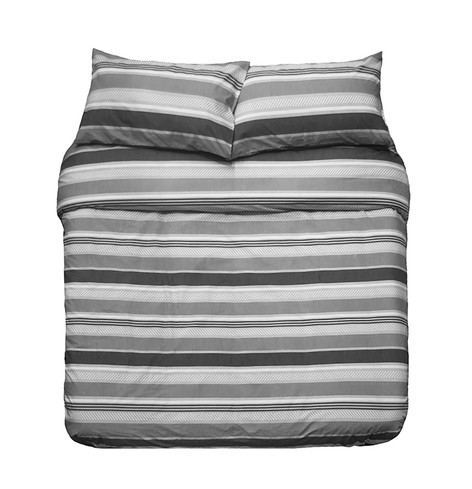 Bambury Single Bed Indiana Grey Quilt Cover Set Soft Woven Home Decor Bedding