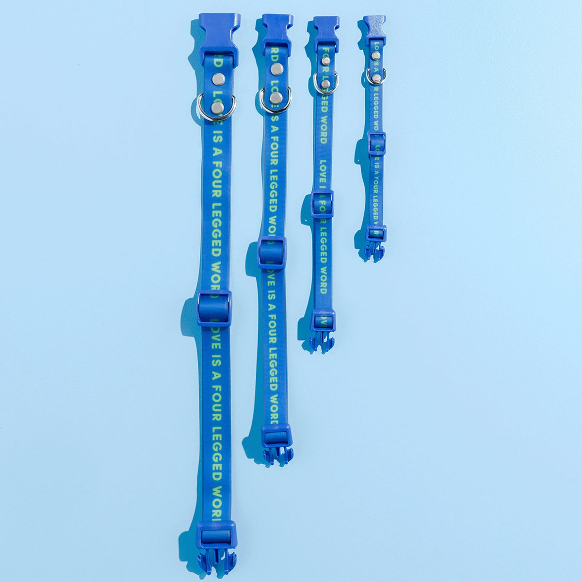 Gummi Waterproof PVC Rubber Bling Dog Collar Neck Strap Pet Fashion Large Blue — image 2