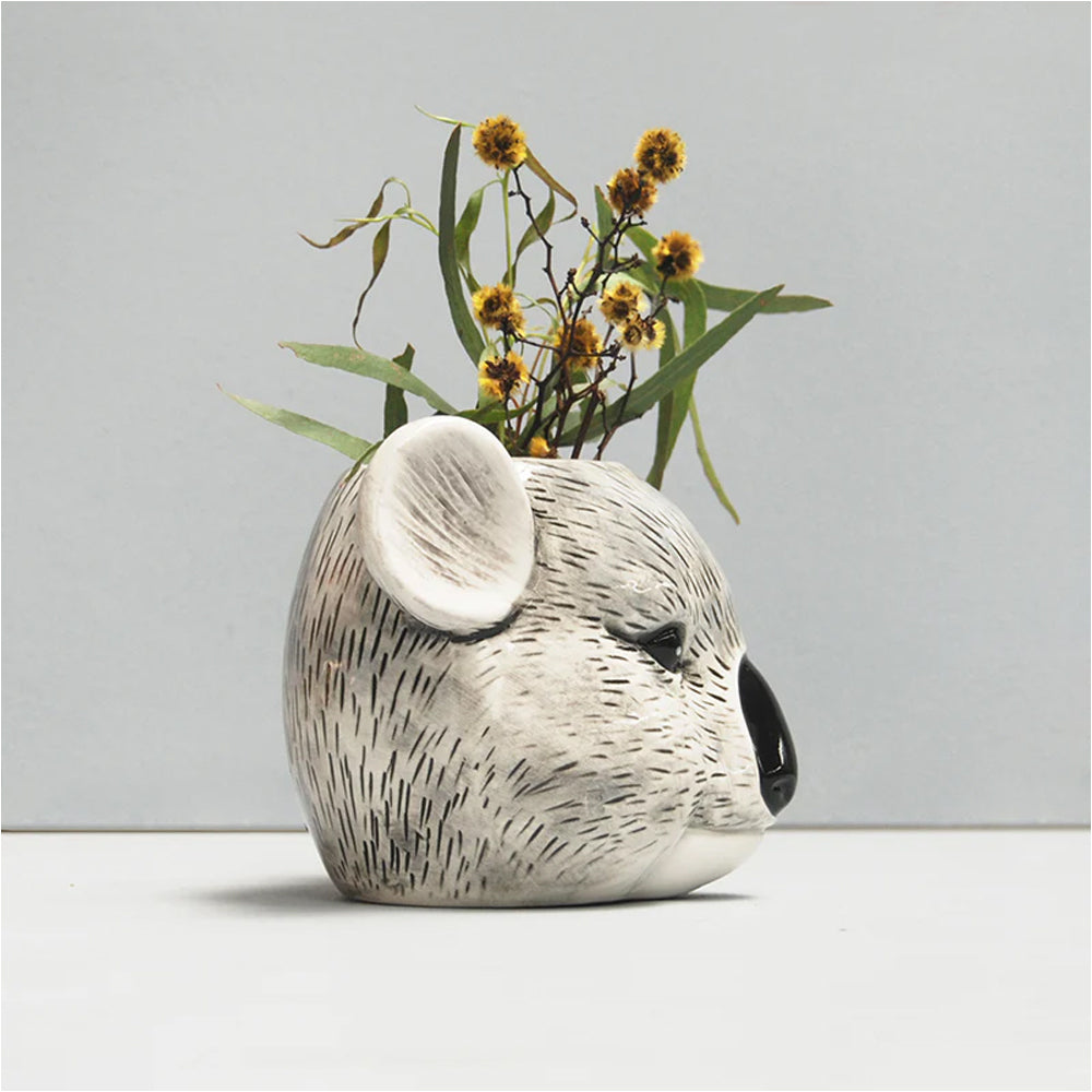 White Moose 13x16cm Ceramic Pot Planter Home/Room Decor Plant Container Koala — image 3