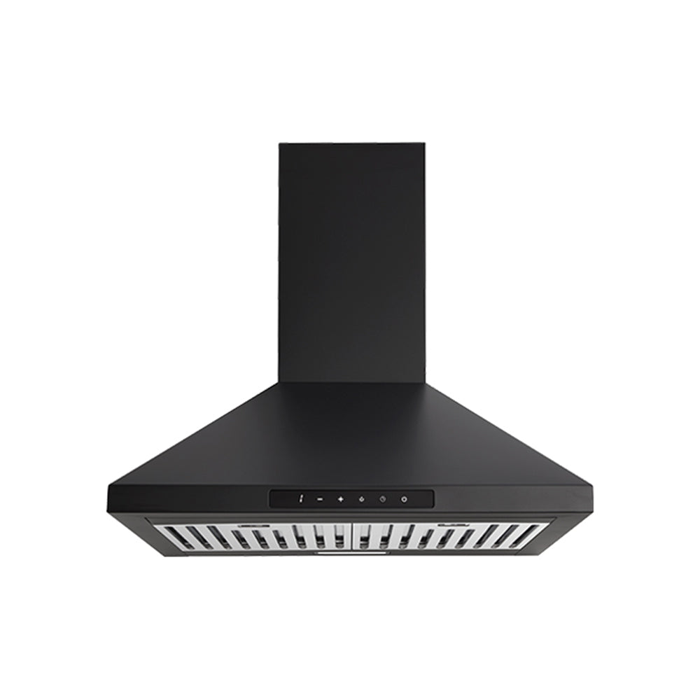 Euromaid 60cm Pyramid Canopy Rangehood 700m3/h Stainless Steel Exhaust Matte BLK