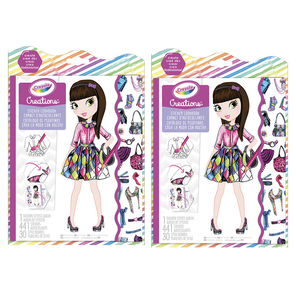 Crayola Childrens Art/Craft Creations Colouring/Sticker Fashion Look Book (2 Pack)