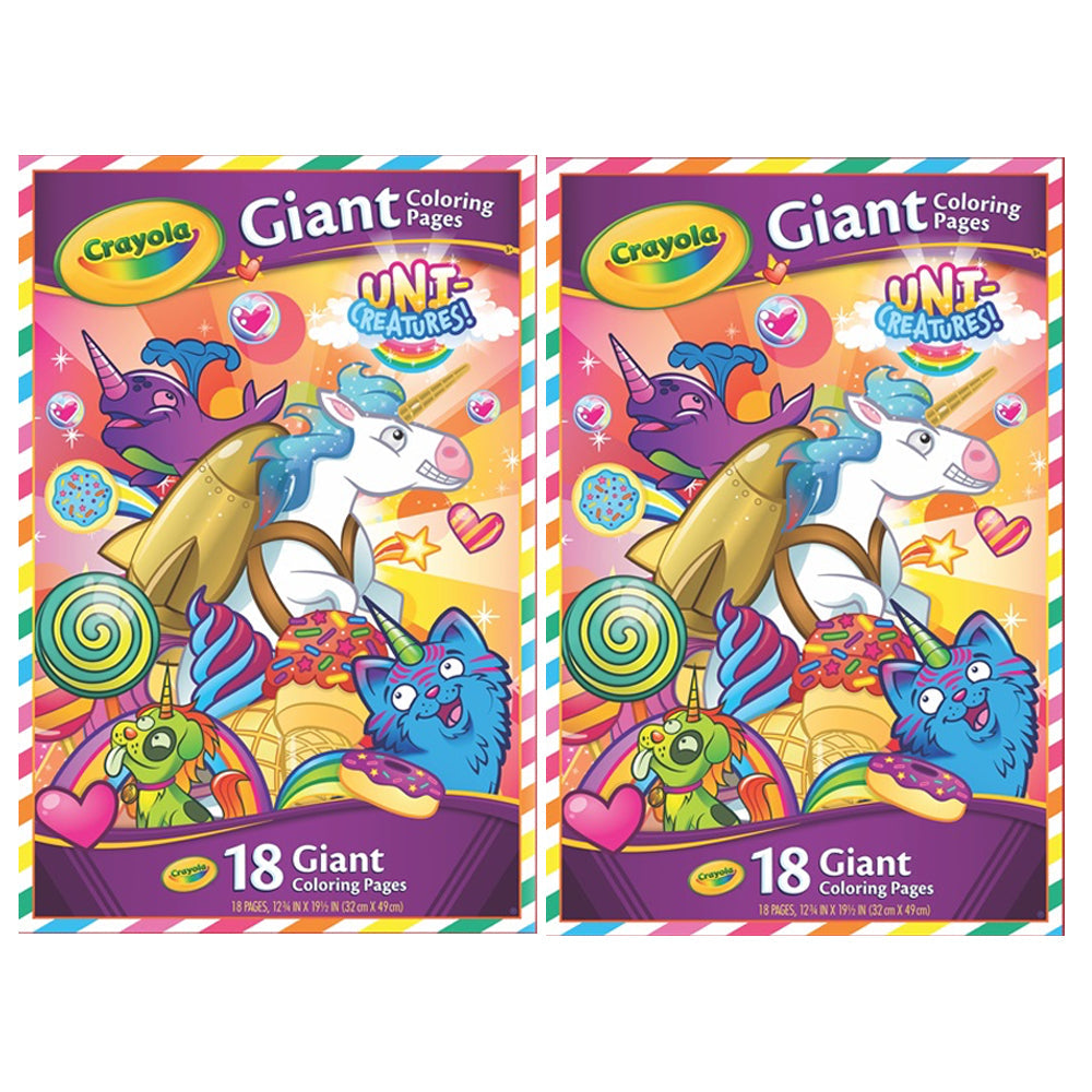 Crayola Giant 18pg Colouring Pages Foldalope Uni Creatures Kids/Children 3y+ (2 Pack)
