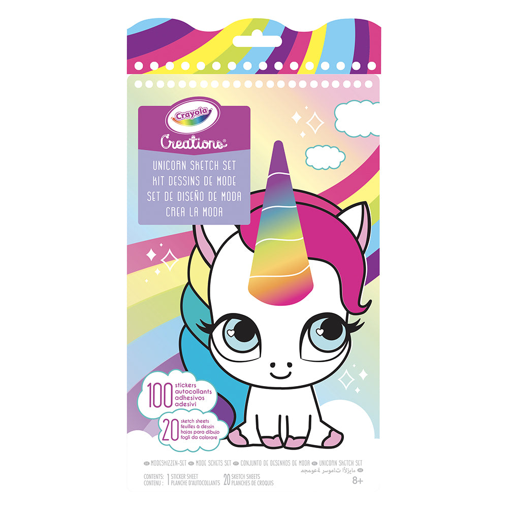 Crayola Kids/Childrens Creations Unicorn Sketching/Drawing Colouring Set 96m+