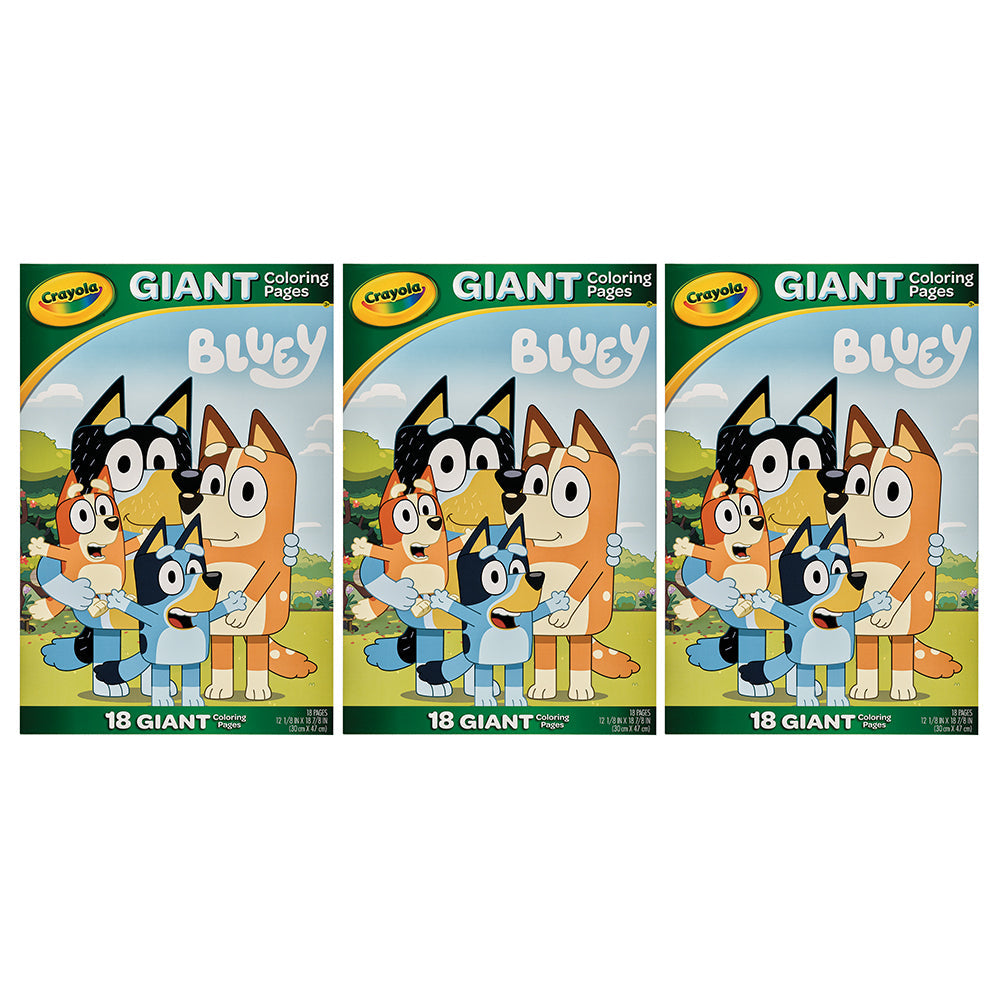 Crayola Kids/Childrens Creative Giant Colouring Page Foldalope Bluey 36m+ (3 Pack)