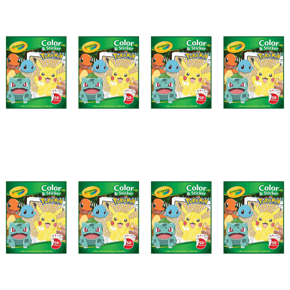 Crayola Colour & Sticker Activity Book Craft Kit Pokemon Kids/Children 3y+ (8 Pack)