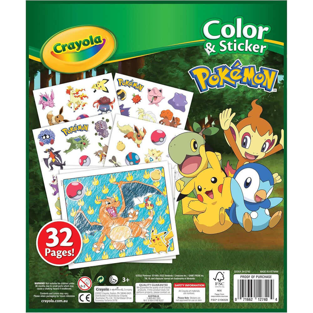 Crayola Colour & Sticker Activity Book Craft Kit Pokemon Kids/Children 3y+ (8 Pack) — image 3