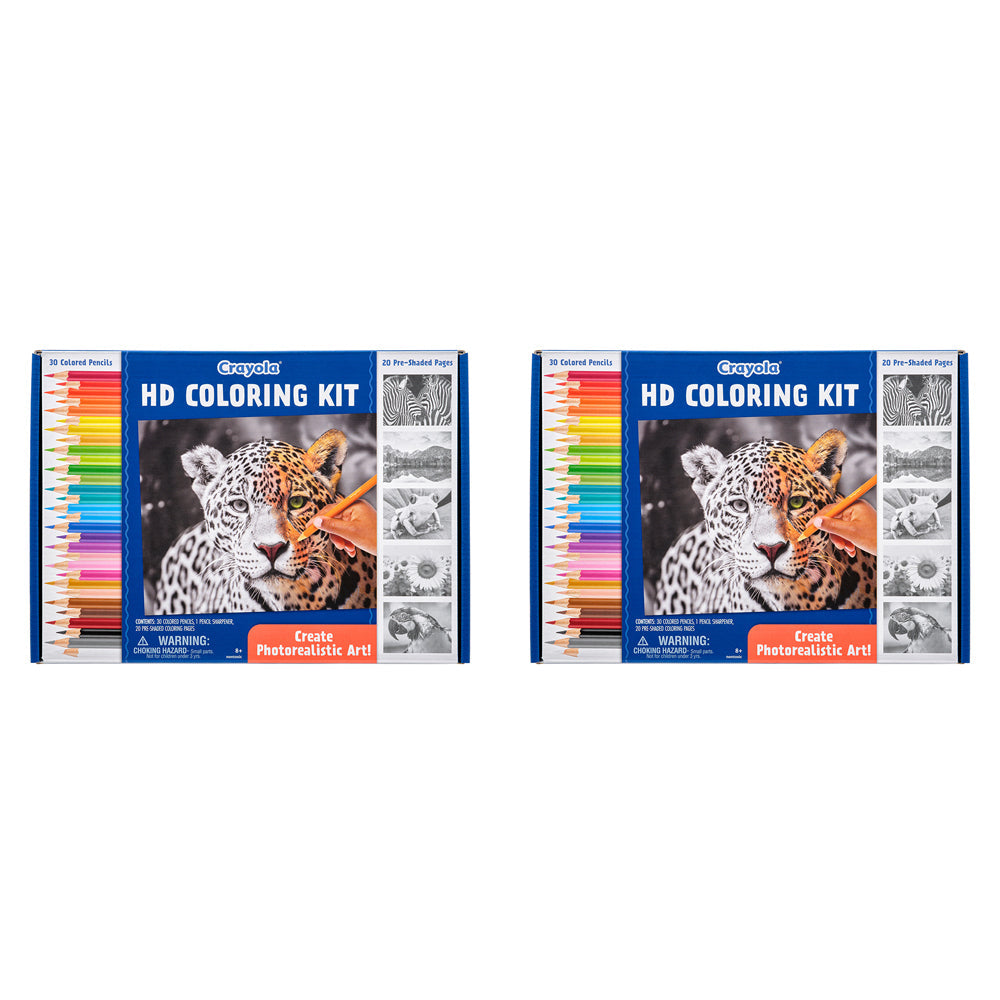 Crayola HD Coloring Kids/Childrens Pencils/Colouring Paper Art/Craft Kit 8y+ (2 Pack)