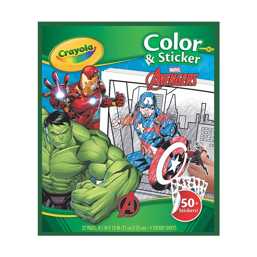 Crayola 32pg Colour & Sticker Disney Marvel Avengers Kids Drawing Book 3y+ (6 Pack) — image 2