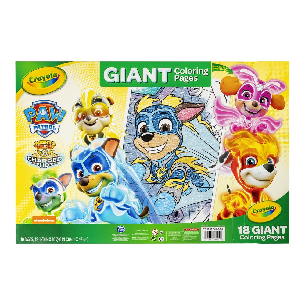 Crayola 18pg Crayola 30x47cm Paw Patrol Giant Colouring Pages Activity Picture Kids 3y+ — image 2