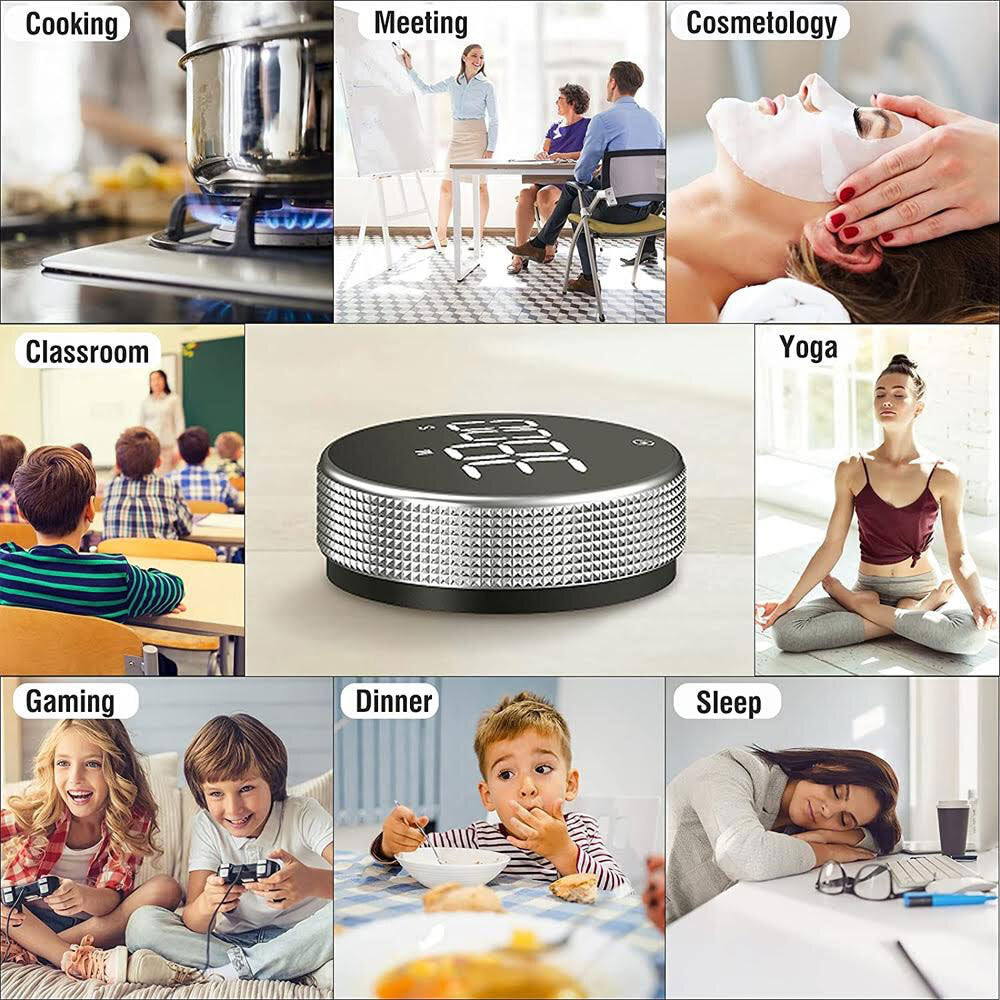 Sansai LED Digital Timer/Alarm Brightness/Volume Adjustable Sleep/Cooking Black — image 3