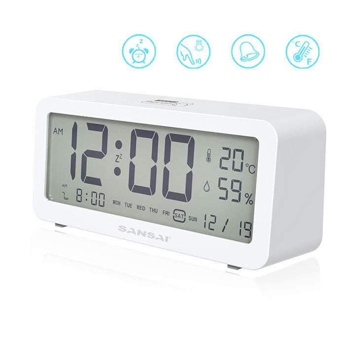 Sansai LED LCD Digital 12/24h Alarm Snooze Clock Date Temperature 5.2 Inch — image 2