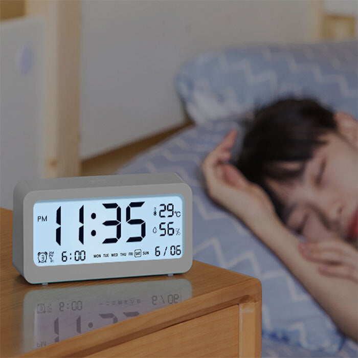 Sansai LED LCD Digital 12/24h Alarm Snooze Clock Date Temperature 5.2 Inch — image 4