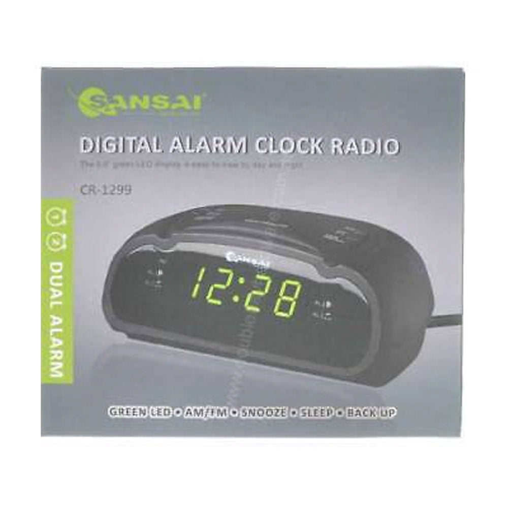 Sansai LED AM/FM Dual Alarm Clock Radio w/ Battery Back Up/Snooze Function Black — image 3