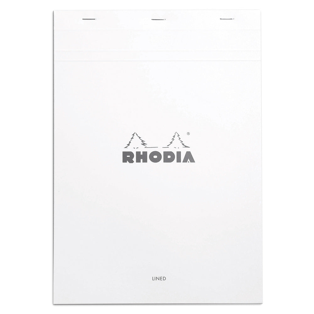 Rhodia No.18 Top Stapled A4 Notepad Office Stationery Ruled w/ Margin White