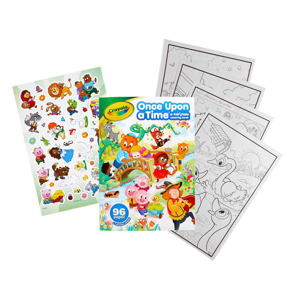 Crayola 96-Page Fairytales Colouring Activity Art Book w/ Stickers For Kids 3+