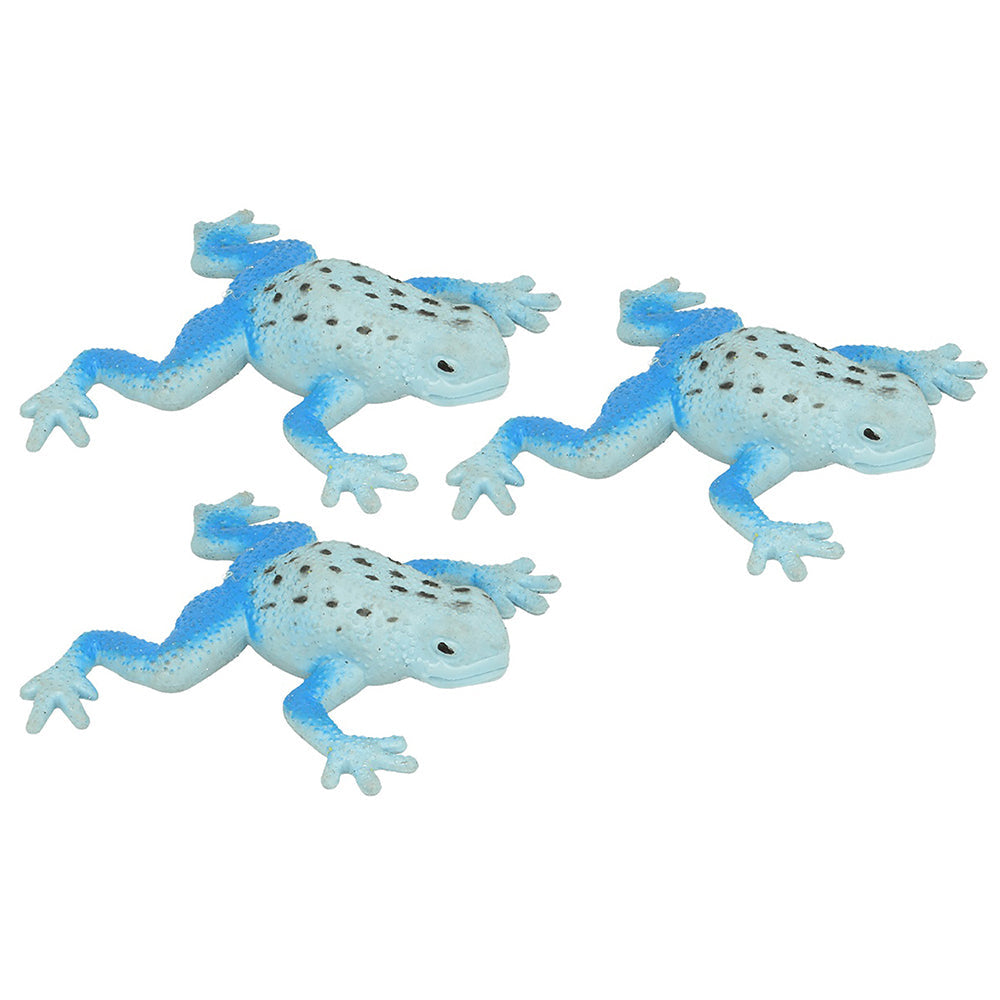 Fumfings Animal 14cm Stretchy Beanie Poison Dart Frog Toy Kids/Child 3y+ Blue (3 Pack)