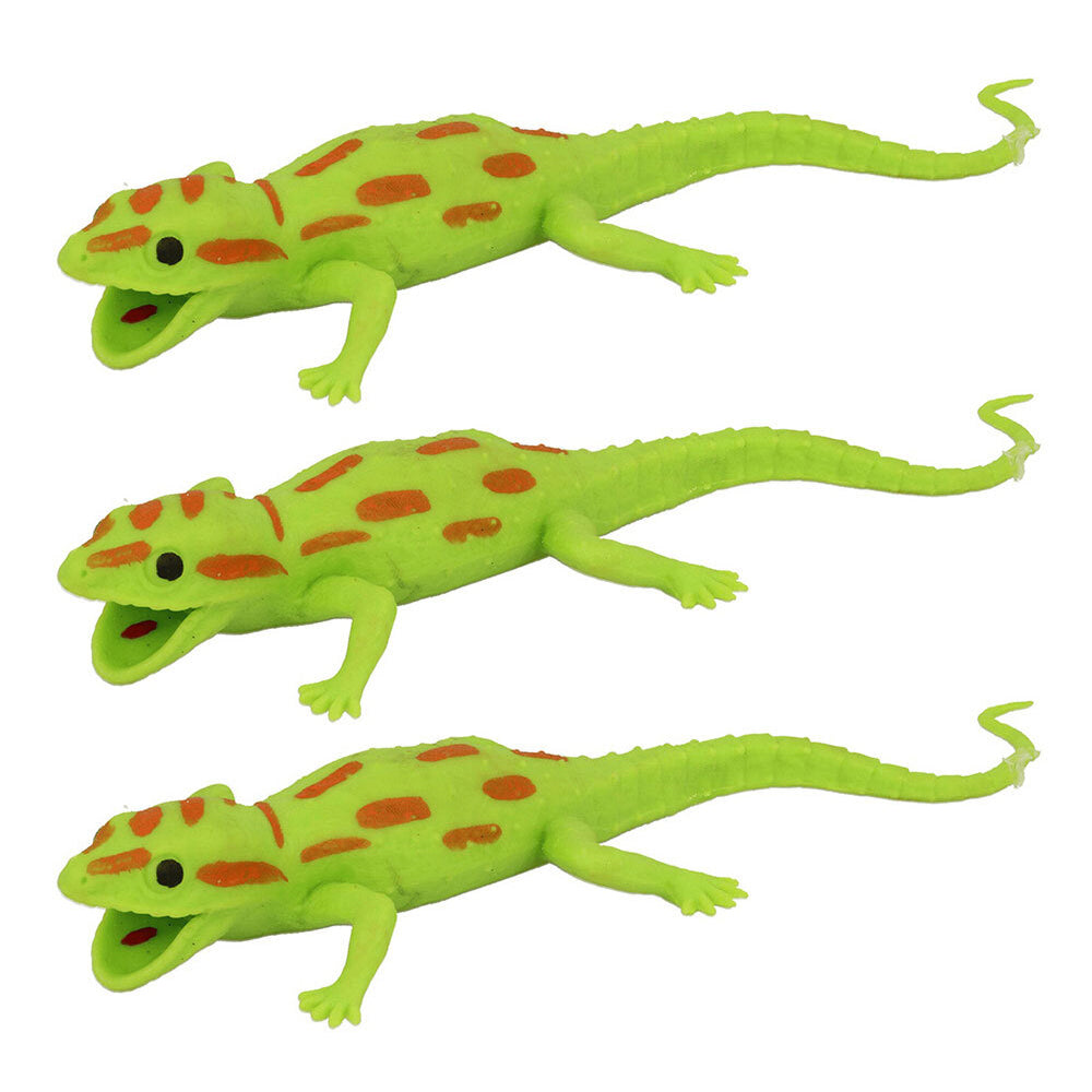 Fumfings Animal Stretchy Beanie 20cm Gecko Prank Trick 3y+ Child/Kids Green (3 Pack)