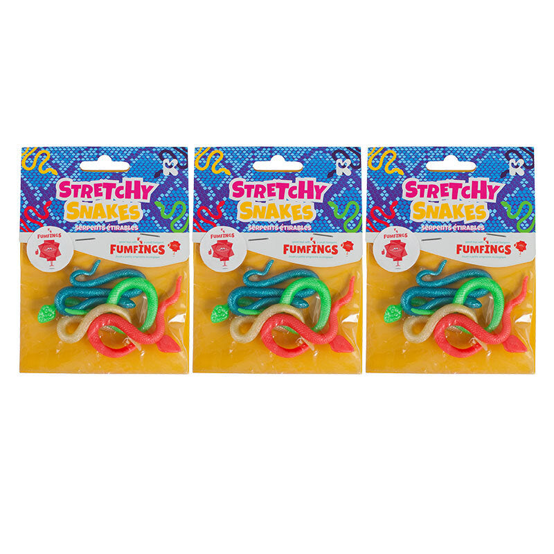 Fumfings Animal Mini Stretchy Snakes 15cm (3 Pack)