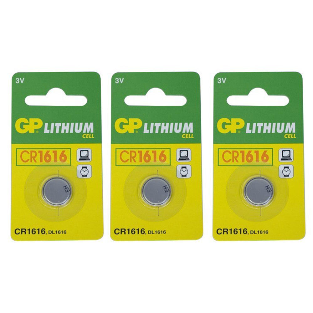 GP 42MAH 3V DL1616/CR1616 Lithium Battery Button Cell/Coin for Small Devices (3 Pieces)
