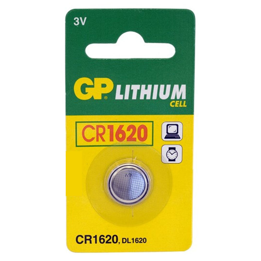 GP 75MAH 3V DL1620/CR1620 Lithium Battery Button Cell/Coin f/ Small Devices