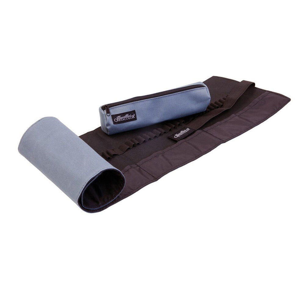Cretacolor Grey Canvas Empty 48 Full-Length Pencil Accessory Wrap Roll — image 2
