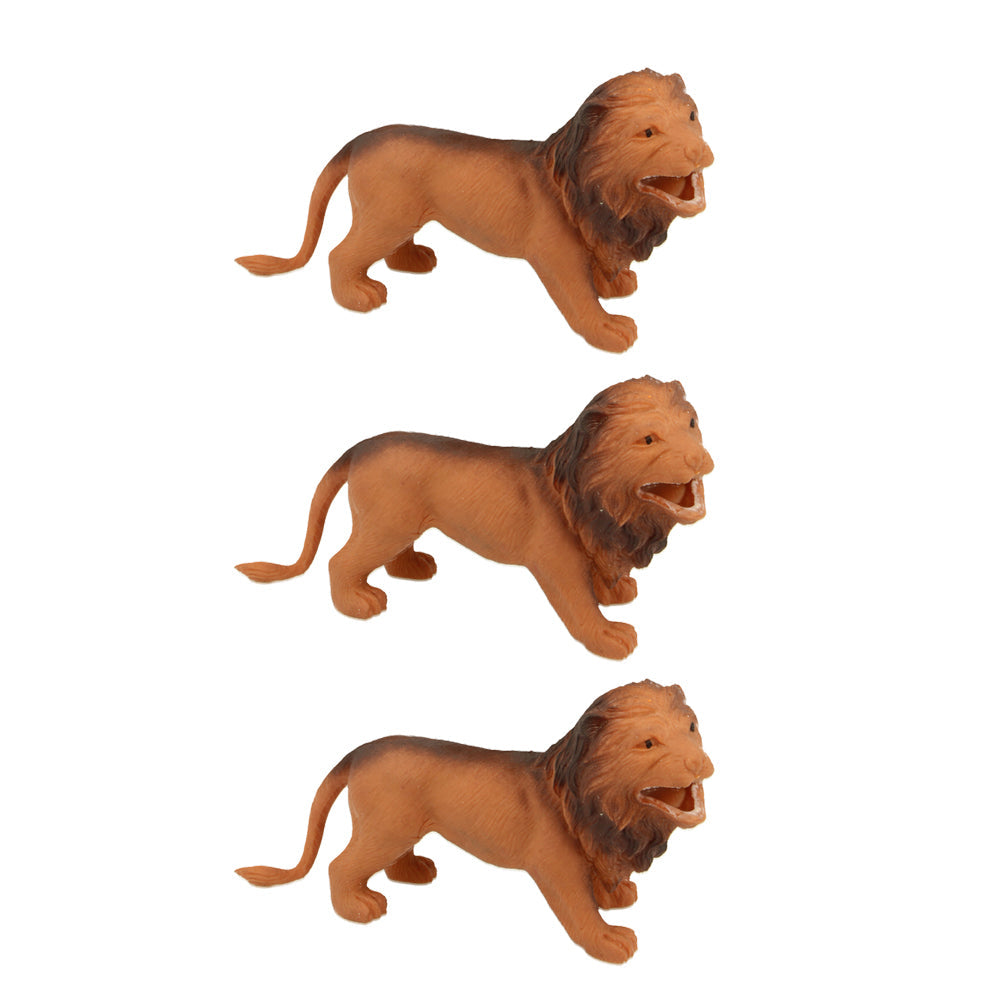 Fumfings Animal Stretchy Beanie Lion 15cm Stretch Wildlife Toys Children 3y+ (3 Pack)