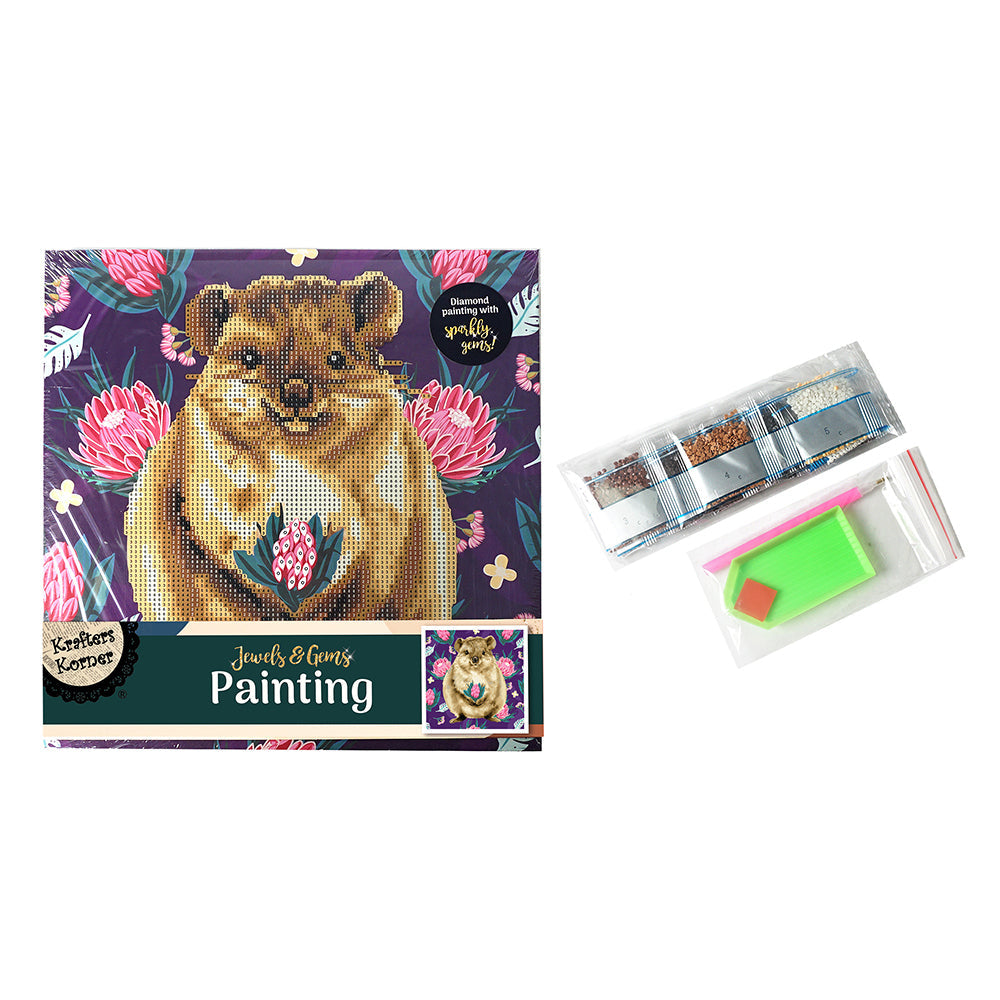 Krafters Korner Jewels & Gem Painting Canvas Quokka Creative Craft Set 6+ (3 Pack) — image 3