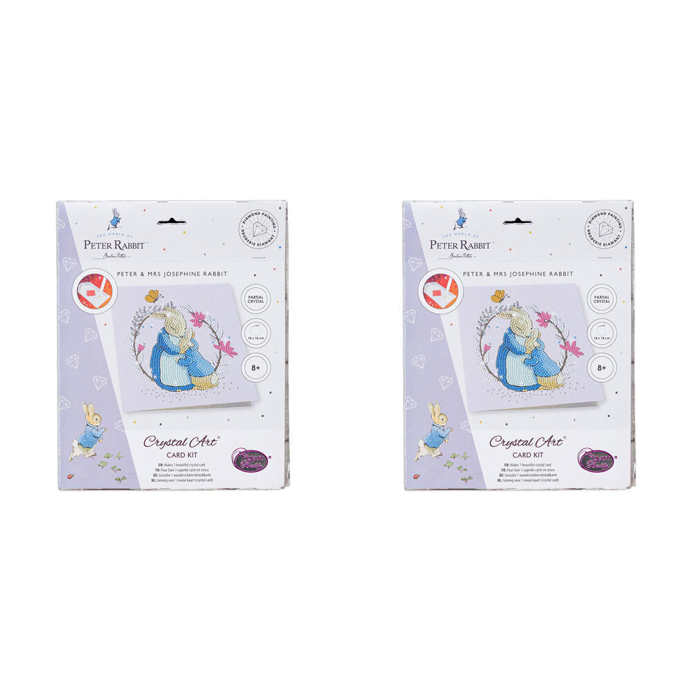 Craft Buddy Peter Rabbit & Mum Diamond/Crystal Art Card 18cm Kids/Family 8y+ (2 Pack)