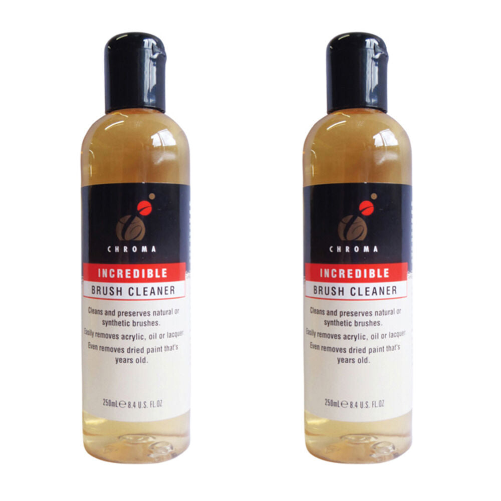 Chromacryl Incredible Natural and Synthetic Fibres Brush Cleaner 250ml (2 Pack)